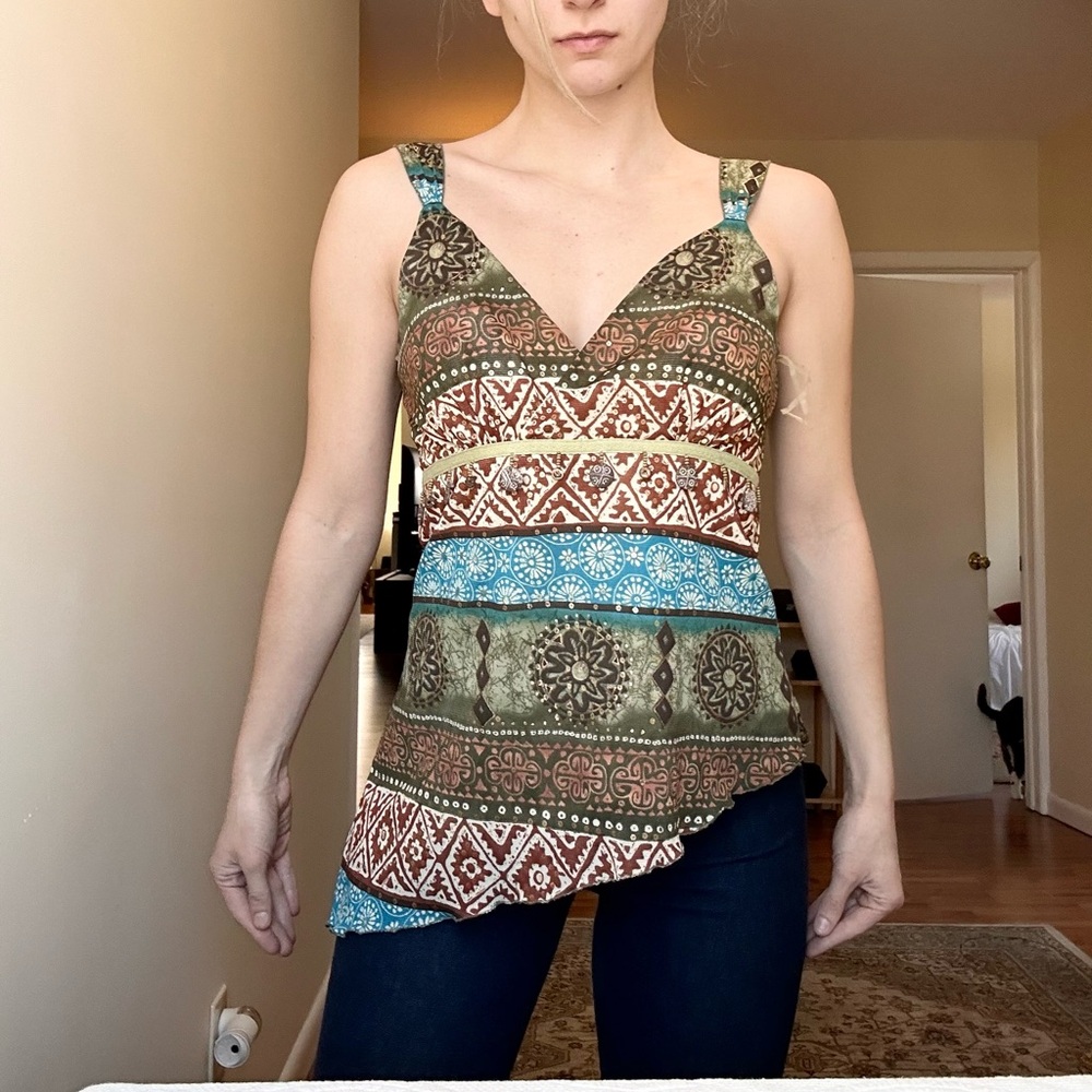dressbarn Multicolor Patterned Camisole